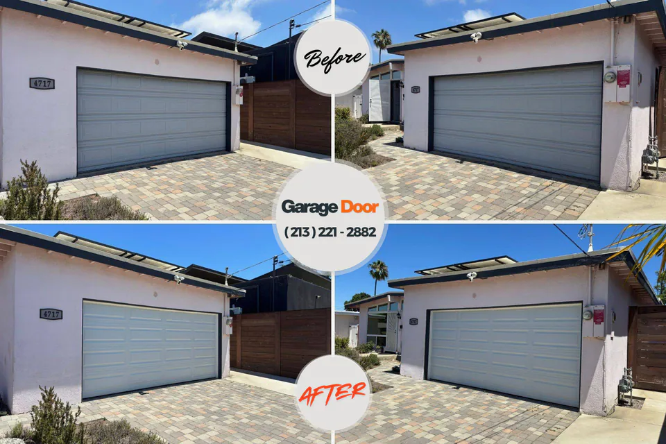 Before and after: garage door repair Calabasas, CA
